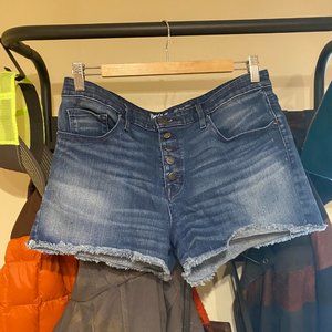 High Rise Button Fly Denim Short